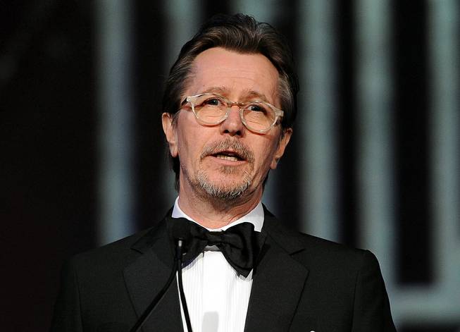 Actor Gary Oldman speaks at the Palm Springs International Film Festival Awards at the Palm Springs Convention Center on Jan. 4, 2014, in Palm Springs, Calif.