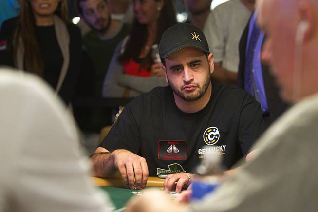 Poker player Robert Mizrachi competes in the $50,000 World Series of Poker's Players' Championship at the Rio Wednesday, June 25, 2014.