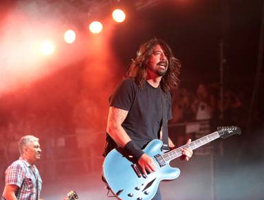 Dave Grohl of the band The Foo Fighters performs on Day 2 of the 2014 Firefly Music Festival at The Woodlands on Friday, June 20, 2014, in Dover, Del. 