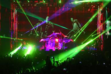 Skrillex and Damian Marley perform at the 2014 Coachella Music and Arts Festival on Saturday, April 19, 2014, in Indio, Calif. 