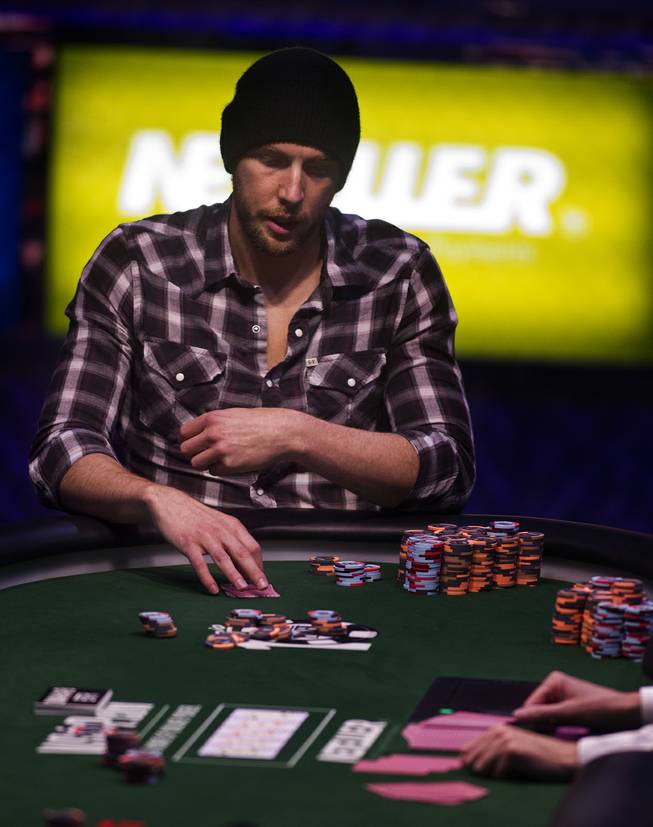 WSOP player Brandon Shack-Harris considers his play during the Poker Players Championship final table of professional poker players at the Rio on Thursday, June 26, 2014.