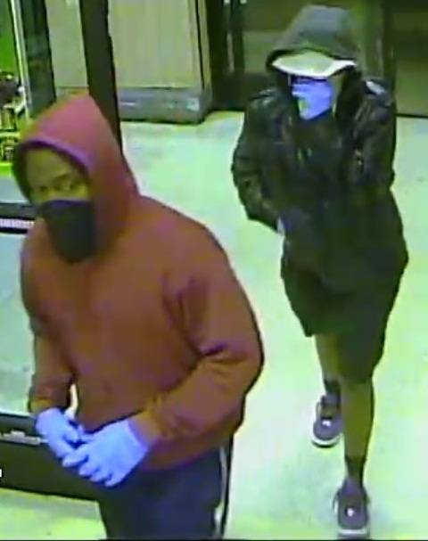 Metro Police released a photo of two suspects in the robbery of a business near Buffalo and Vegas drives on Wednesday, June 25, 2014.</p>

