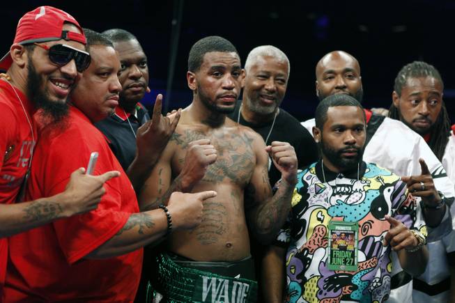 Maryland's Dominic Wade and his supporters celebrate his win as ShoBox: The New Generation on SHOWTIME presents their middleweight fight at the Hard Rock Hotel & Casino on Friday, June 27, 2014.