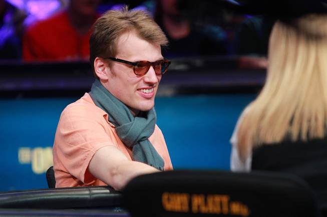 Christoph Vogelsan plays during the final table of the Big One For One Drop tournament at the World Series of Poker Tuesday, July 1, 2014 at the Rio. Colman took home first place and $15,306,668 in prize money.