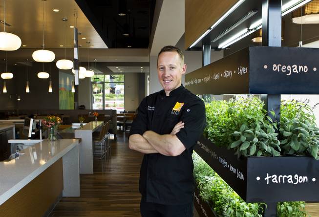 Executive Chef Jeremy Bringardner, a winner on "Chopped," will train the crew in the new Henderson restaurant Lyfe Kitchen at The District on Tuesday, July 8, 2014.