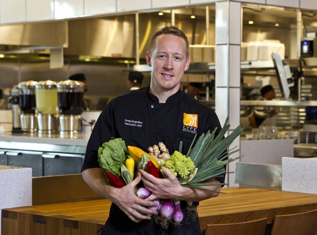 Executive Chef Jeremy Bringardner, a winner on "Chopped," will train the crew in the new Henderson restaurant Lyfe Kitchen at The District on Tuesday, July 8, 2014.