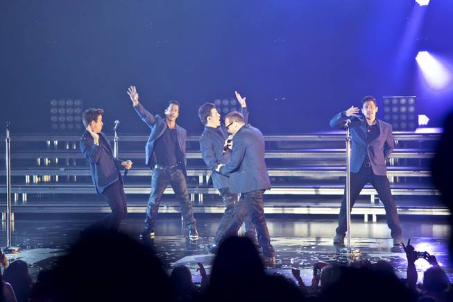 New Kids on the Block performs in the Axis at Planet Hollywood on Thursday, July 10, 2014.