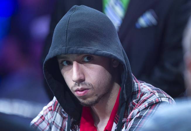 Andoni Larrabe of Spain competes during the World Series of Poker $10,000 buy-in No-limit Texas Hold 'em main event at the Rio, July 14, 2014. Larrabe made it to the final table.