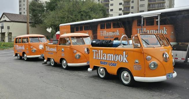 In this undated photo provided by the Manteca Police Department are three Tillamook Cheese vans that were stolen Saturday, July 12, 2014.