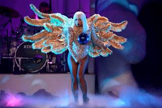 Lady Gaga performs during her “ArtRave: The ArtPop Ball” tour stop at United Center on Friday, July 11, 2014, in Chicago.