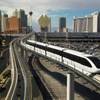 A train leaves the Convention Center station during the Las Vegas Monorail's 10th anniversary celebration Saturday, July 26, 2014.