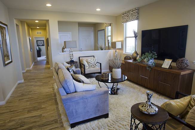 The living area is shown in a one-story plan 1849 model home at KB Homes' Tevare residential development in Summerlin Wednesday, July 30, 2014.