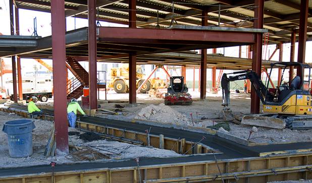 A view of building construction at the northeast corner of Sahara Avenue and Las Vegas Boulevard South Thursday, August 7, 2014. A Walgreens will occupy about half of the first floor. Wilger Enterprises is the general contractor on the project.