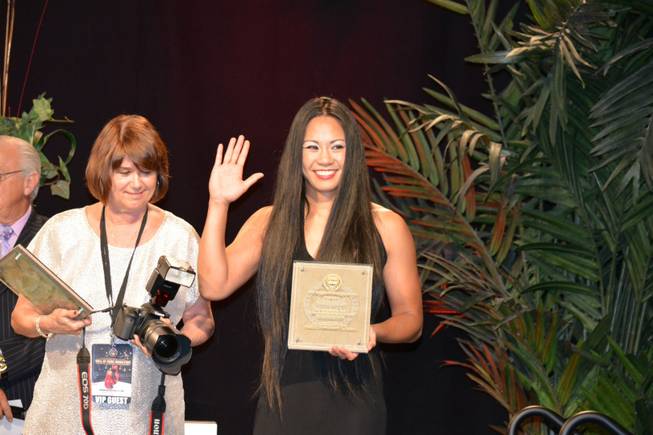 Las Vegas boxer, MMA star and inductee Ana Julaton attends ...