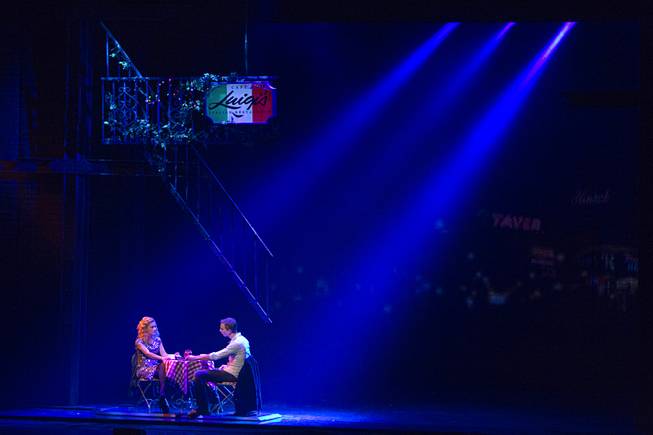Molly (Katie Postotnik) and Sam (Steven Grant Douglas) have dinner at a restaurant during “Ghost The Musical” at the Smith Center for the Performing Arts on Wednesday, Aug. 13, 2014, in downtown Las Vegas.