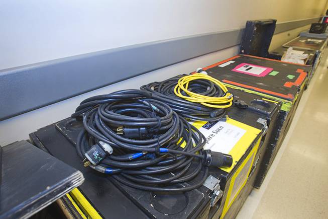 Extra cables are shown in a hall during a backstage tour of "Ghost The Musical" at the Smith Center for the Performing Arts Wednesday Aug. 13, 2014. The production uses 27 miles of cables and travels in six tractor trailers, said head carpenter Jamie Kurtz. The musical runs through Sunday, Aug. 17.
