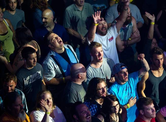 An energetic crowd takes in the Presidents of the United States of America performing at the House of Blues in the Mandalay Bay on Saturday, August 23, 2014.