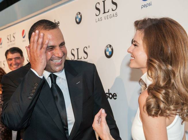 Maria Menounos interviews Sam Nazarian at the grand opening of his SLS Las Vegas on Friday, Aug. 22, 2014, on the Strip.