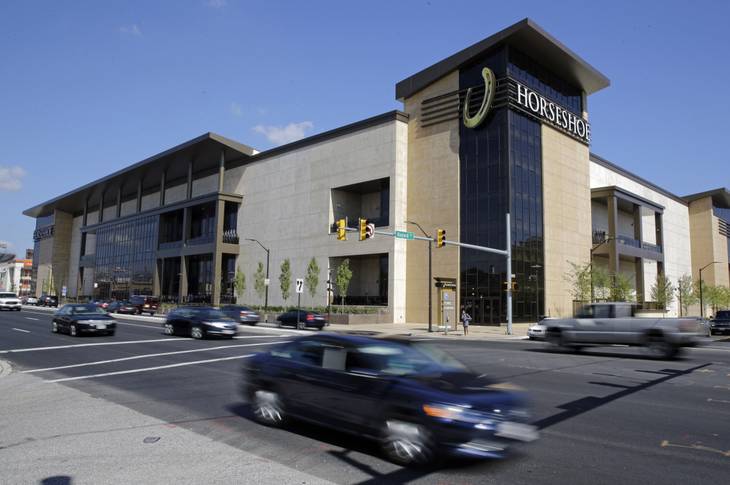 This Aug. 25, 2014, picture shows the Horseshoe Casino in Baltimore. The casino opened its doors Tuesday, Aug. 26, 2014, and it's the last of five to open in Maryland after lawmakers legalized gambling in the state.