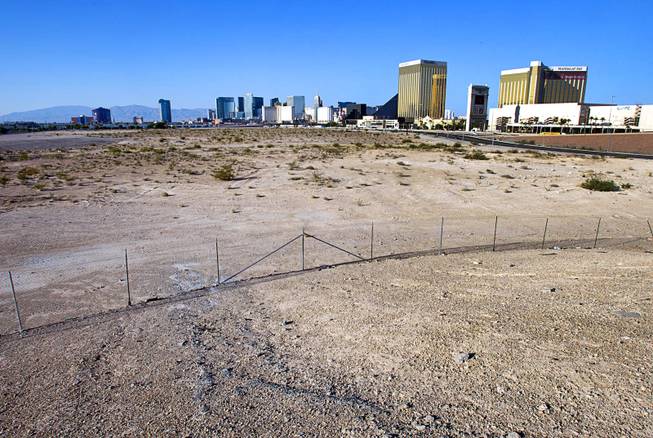 A view of vacant land west of Mandalay Bay on Thursday, Aug. 28, 2014. Developer Jack Kashani is said to be buying the 63-acre parcel to build a two million-square-foot fashion-industry expo center. 