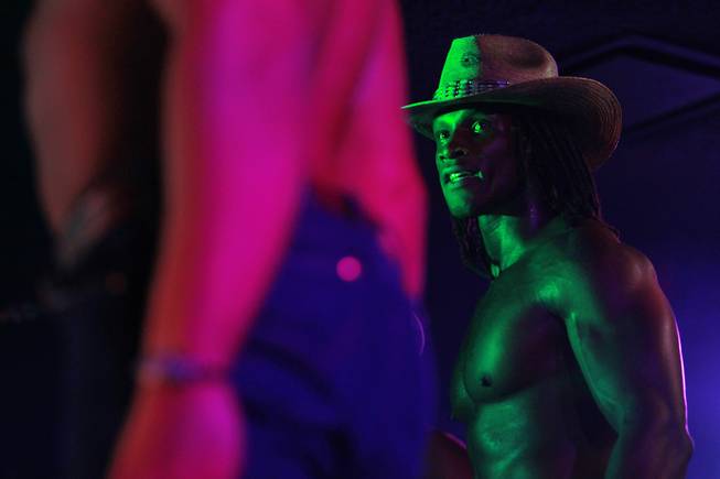 Chaun Williams of Men of the Strip performs at The D Las Vegas on Thursday, Aug. 28, 2014, in downtown Las Vegas.
