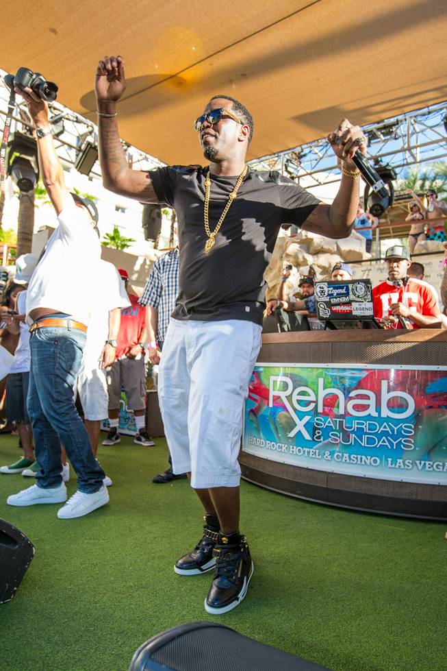 Puff Daddy launches his Pineapple Ciroc vodka with a pool party at Rehab on Sunday, Aug. 31, 2014, at Hard Rock Hotel Las Vegas.