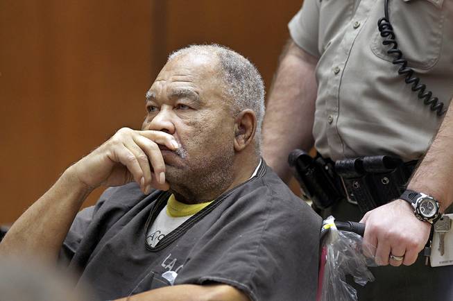 In this Monday, March 4, 2013, file photo, Samuel Little appears at Superior Court in Los Angeles. A Los Angeles jury on Tuesday, Sept. 2, 2014 convicted Little, a 74-year-old career criminal, in the serial killings of three women in the 1980s.