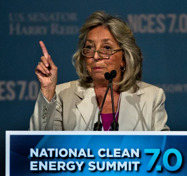U.S. Representative Dina Titus for Nevada's District 1 talks energy changes in Las Vegas during the Clean Energy Summit at the Mandalay Bay on Thursday, September 4, 2014.