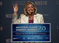 Rep. Dina Titus speaks at the Clean Energy Summit at Mandalay Bay on Thursday, Sept. 4, 2014.