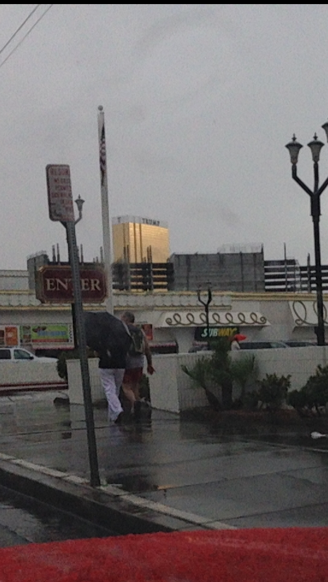 The Las Vegas Strip was unusually quiet on Monday, Sept. 8, 2014, due to the day's heavy rain.