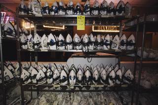 Irons available for purchase at a liquidation sale in the Clarion on Wednesday, Sept. 10, 2014, in Las Vegas.