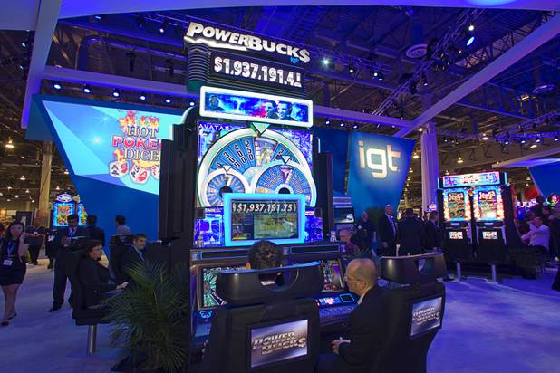 The IGT booth at the Global Gaming Expo (G2E) on Thursday, Oct. 2, 2014, at Sands Expo Center.