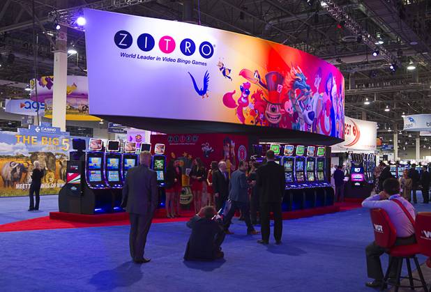 The Zitro booth is shown during the Global Gaming Exposition (G2E) at the Sands Expo Center Thursday, Oct. 2, 2014.