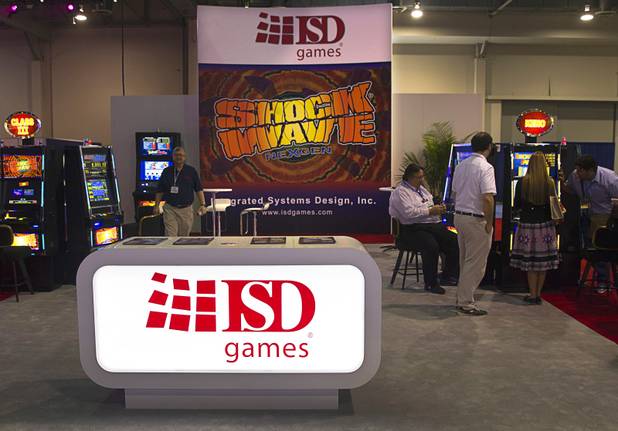 The ISD Gaming booth is shown during the Global Gaming Exposition (G2E) at the Sands Expo Center Thursday, Oct. 2, 2014.