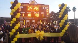 Clark High School named its football field this month after retired coach Larry Barnson.