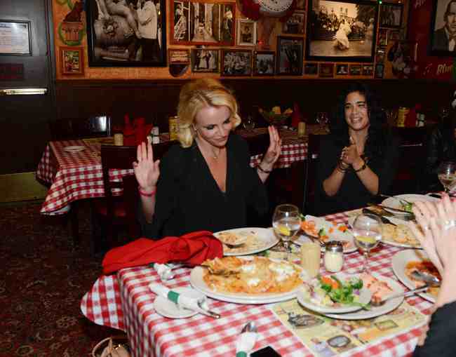 Britney Spears Hosts at Buca di Beppo