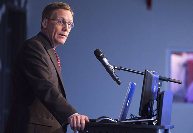 Mark Muro, Washington director of Brookings Mountain West, speaks during "Cracking the Code on STEM:  A People Strategy For Nevada's Economy" at the Innevation Center Wednesday, Nov. 12, 2014. Representatives from the Brookings Mountain West discussed a report regarding the STEM (science, technology, engineering, and mathematics) economy and education in Nevada.