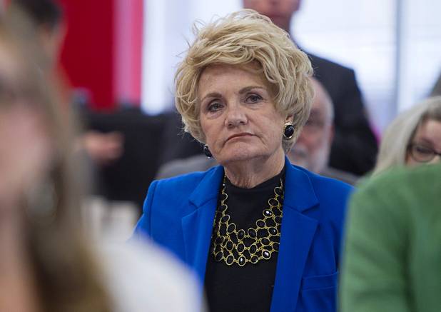 Forner Nevada First Lady Sandy Miller listens to speakers during "Cracking the Code on STEM:  A People Strategy For Nevada's Economy" at the Innevation Center Wednesday, Nov. 12, 2014. Representatives from the Brookings Mountain West discussed a report regarding the STEM (science, technology, engineering, and mathematics) economy and education in Nevada.