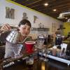 Myra Muntean makes a coffee at Makers & Finders Urban Coffee Bar, 1120 S. Main St., in downtown Las Vegas shortly after its opening in 2014. The coffee shop is seeking to open a second location in the Summerlin area.