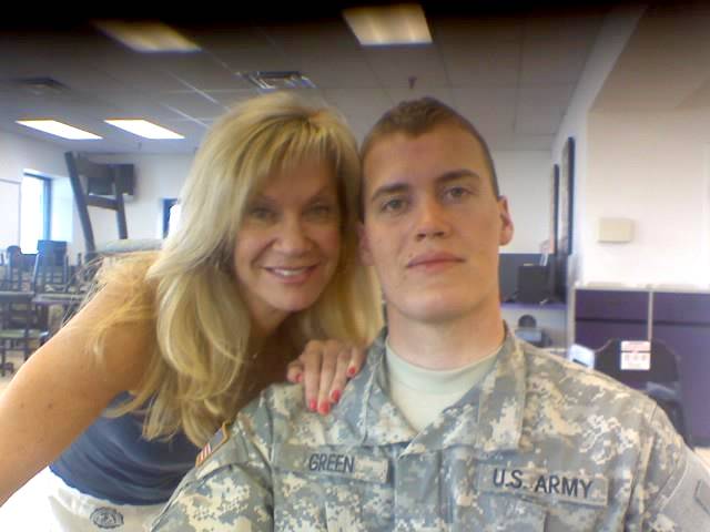 Suni Chabrow poses for a photo with her son, Army Spc. Douglas J. Green, who died serving in Afghanistan in 2011 when insurgents attacked his unit with a rocket-propelled grenade.