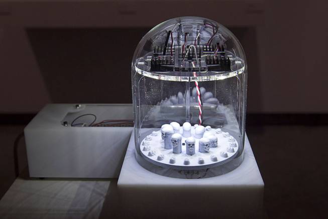"Device," a electronic art piece by Pete Froslie, is displayed in the Donna Beam Fine Art Gallery at UNLV Tuesday, Dec. 2, 2014. "Skull 3rd Biennial Exhibition" runs through Jan. 31, 2015.