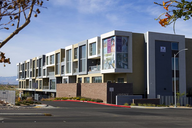 An exterior view of the Vantage Lofts, 201 S. Gibson Rd., in Henderson, Dec. 7, 2014.