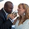 Ronnie and Lisa Littlejohn enjoy champagne after their marriage during this century's last sequential wedding date of 12/13/14 on the High Roller on Saturday, Dec. 13, 2014, in the Linq Promenade.