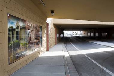A view of the Westside Elementary School mural in the recently-opened F Street underpass at Interstate 15 Monday, Dec. 15, 2014. The underpass is decorated with 12 murals depicting scenes and people of significance to the West Las Vegas neighborhood and African-American history.