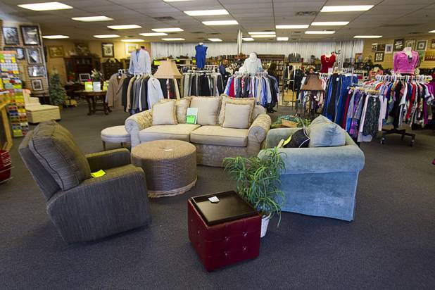 Merchandise at the nonprofit Dinosaurs & Roses thrift shop, 4310 E. Tropicana Ave., Tuesday, Dec. 23, 2014.