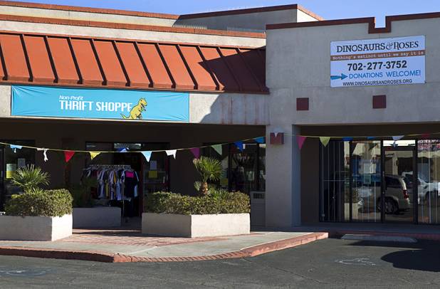 An exterior view of the nonprofit Dinosaurs & Roses thrift shop, 4310 E. Tropicana Ave., Tuesday, Dec. 23, 2014.