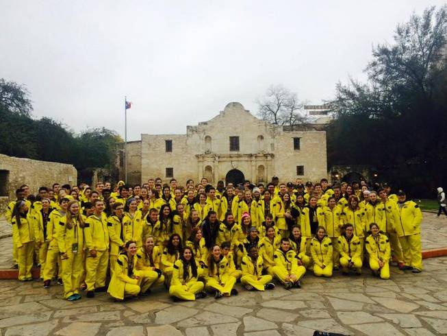 The All-American Marching Band 2015 visits the Alamo. Abigail Miller, a mellophone player from Clark High, is the sole Nevada band member this year.