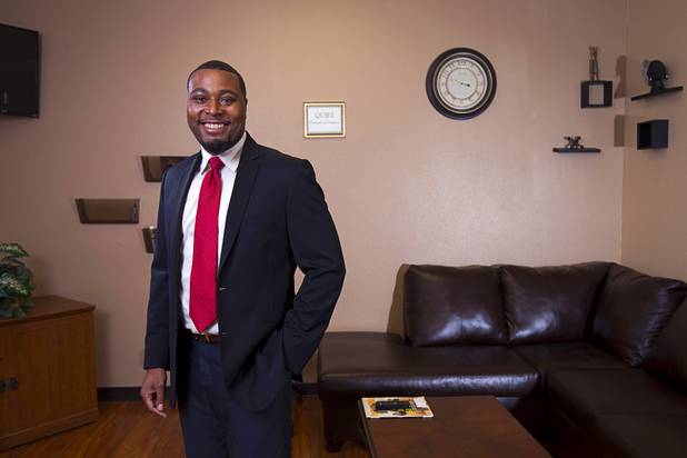 Devin Brooks, CEO of Brooks Behavioral Healthcare Center, poses in a waiting room at the center in North Las Vegas Sunday, Jan 11, 2015. 