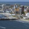 This July 11, 2014, aerial photo shows the Atlantic City, N.J., beachfront with many of its Boardwalk casinos.