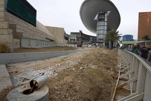 Renovation work is underway at the Fashion Show Mall Thursday, Jan. 29, 2015. The redevelopment  includes a 22,000 square-foot addition with five new restaurants on the front of the shopping center facing Las Vegas Boulevard.